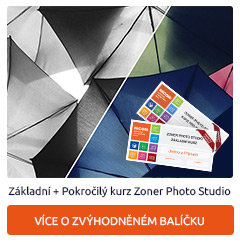 Dárkový poukaz na cenově zvýhodněný set kurzů Základní + Pokročilý kurz Zoner Photo Studio